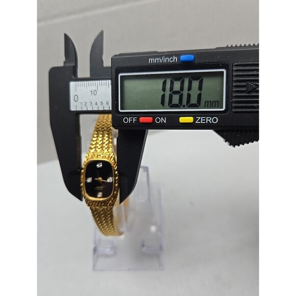 Xavier Womens Quartz Gold Tone Diamond Watch Basket Weave Bracelet New Battery - Picture 5 of 10